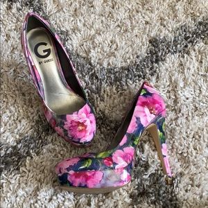 Guess Pink Floral Heels